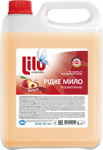 Мило рідке косметичне LILU® "Персик", кан. 5 л.